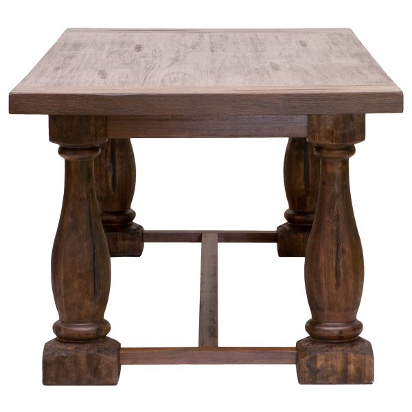 Lamier bruin gebeitst eettafel 220x100 cm - Vintage Lamier bruin gebeitst eettafel 220x100 cm - Vintage