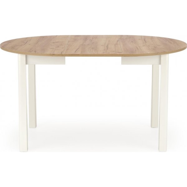 Ronde uitschuifbare eettafel eiken/wit 102-142 cm - Berivan