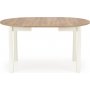 Ronde uitschuifbare eettafel eiken/wit 102-142 cm - Berivan