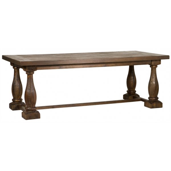 Lamier bruin gebeitst eettafel 220x100 cm - Vintage Lamier bruin gebeitst eettafel 220x100 cm - Vintage