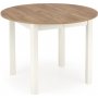 Ronde uitschuifbare eettafel eiken/wit 102-142 cm - Berivan