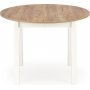 Ronde uitschuifbare eettafel eiken/wit 102-142 cm - Berivan