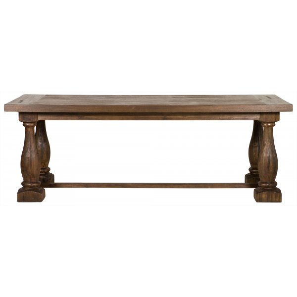 Lamier bruin gebeitst eettafel 220x100 cm - Vintage Lamier bruin gebeitst eettafel 220x100 cm - Vintage