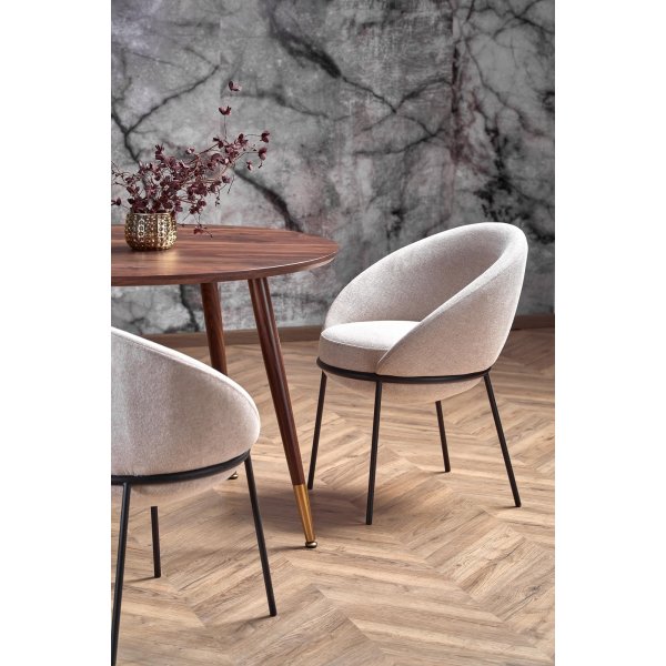 Pino eettafel �110 cm - Walnoot / Messing