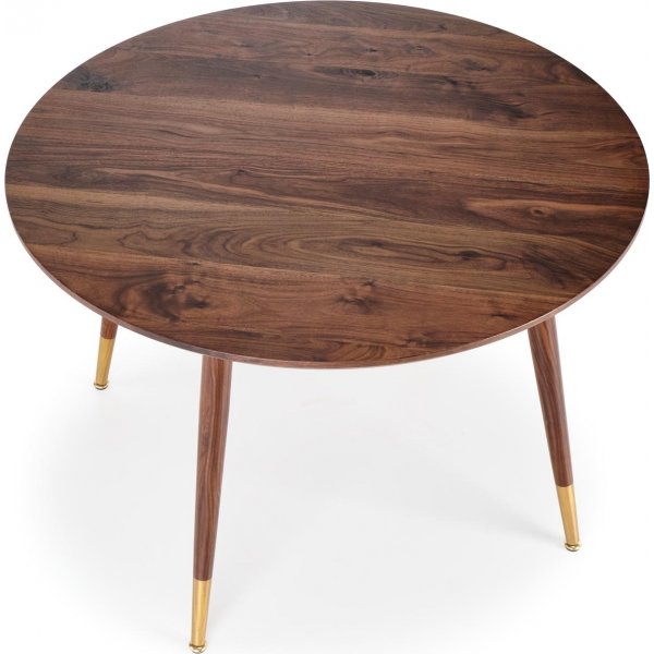 Pino eettafel �110 cm - Walnoot / Messing